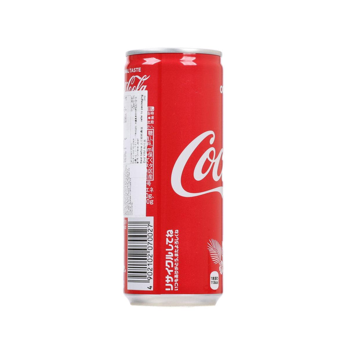 Red Coca-Cola Coke soda can side with Japanese text and Coca-Cola logo