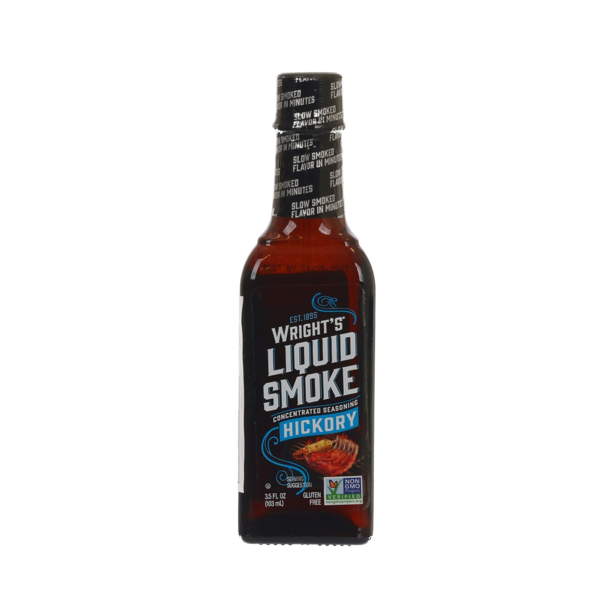 WRIGHT'S Hickory liquid smoke seasoning concentrate bottle, 103 mL