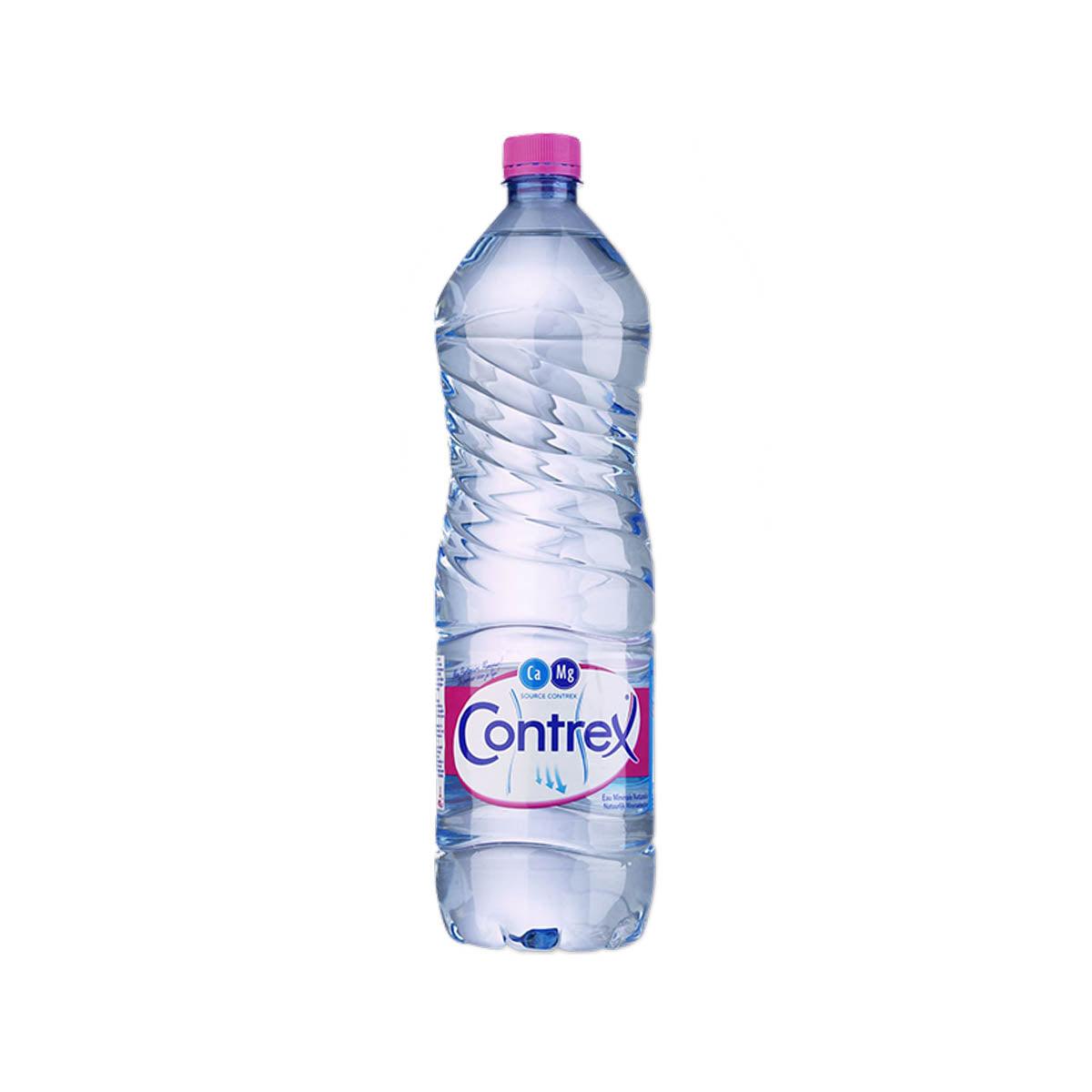 CONTREX natural mineral water 1.5L bottle with purple cap and blue label