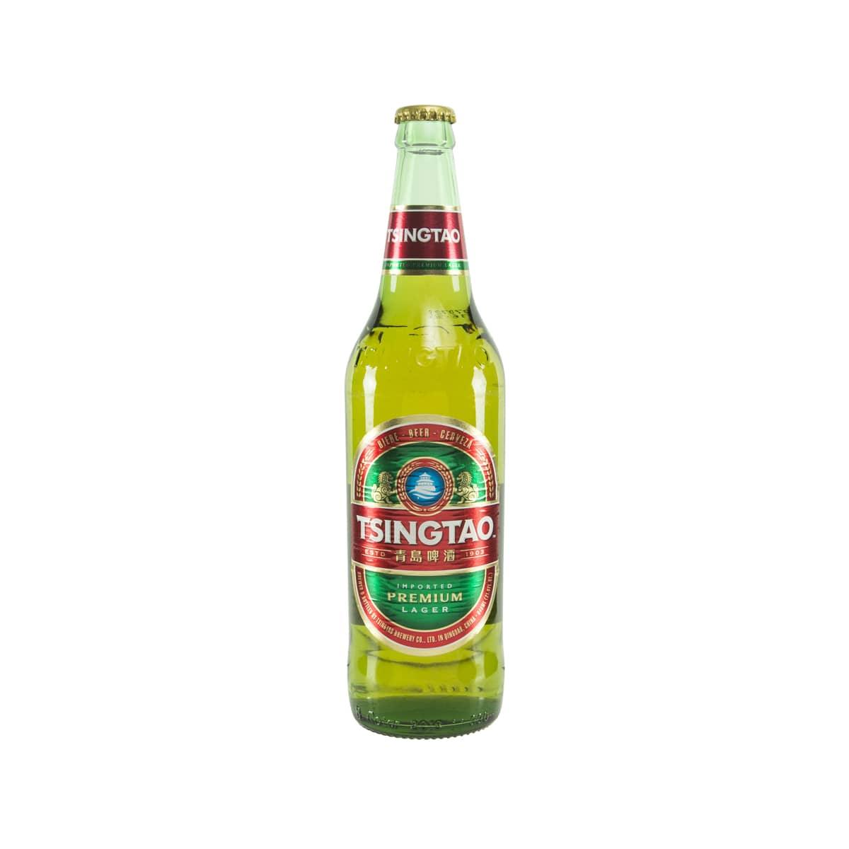 TSINGTAO beer bottle, green glass, 640 mL