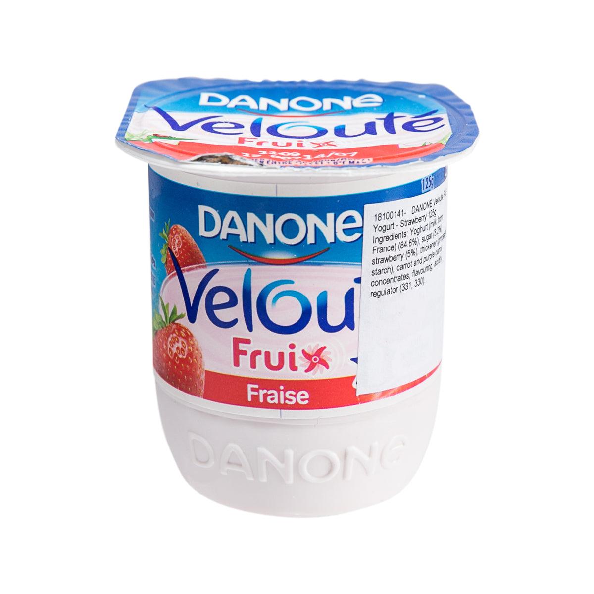 DANONE Veloute strawberry fruit yogurt cup with lid