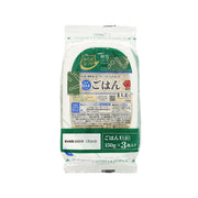 Instant rice pouch, green front label and 150g×3 serving size
