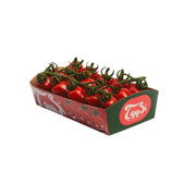 TOMASI cherry tomato tray of red datterino vine tomatoes with green stems