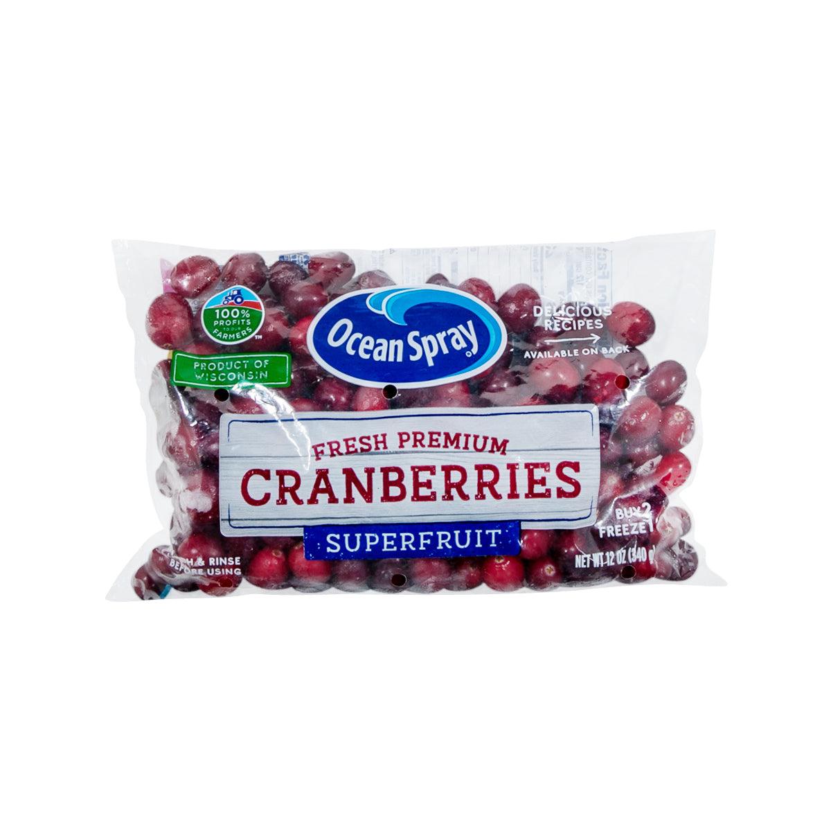 Ocean Spray frozen cranberries in sealed 340g bag