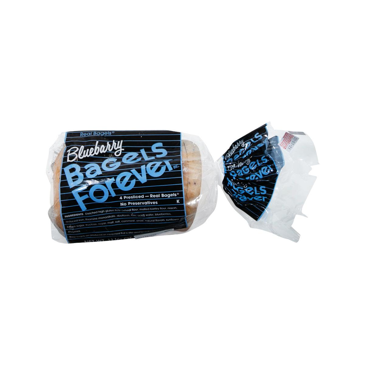 Blueberry presliced real bagels in sealed package, 2 loaf bags shown