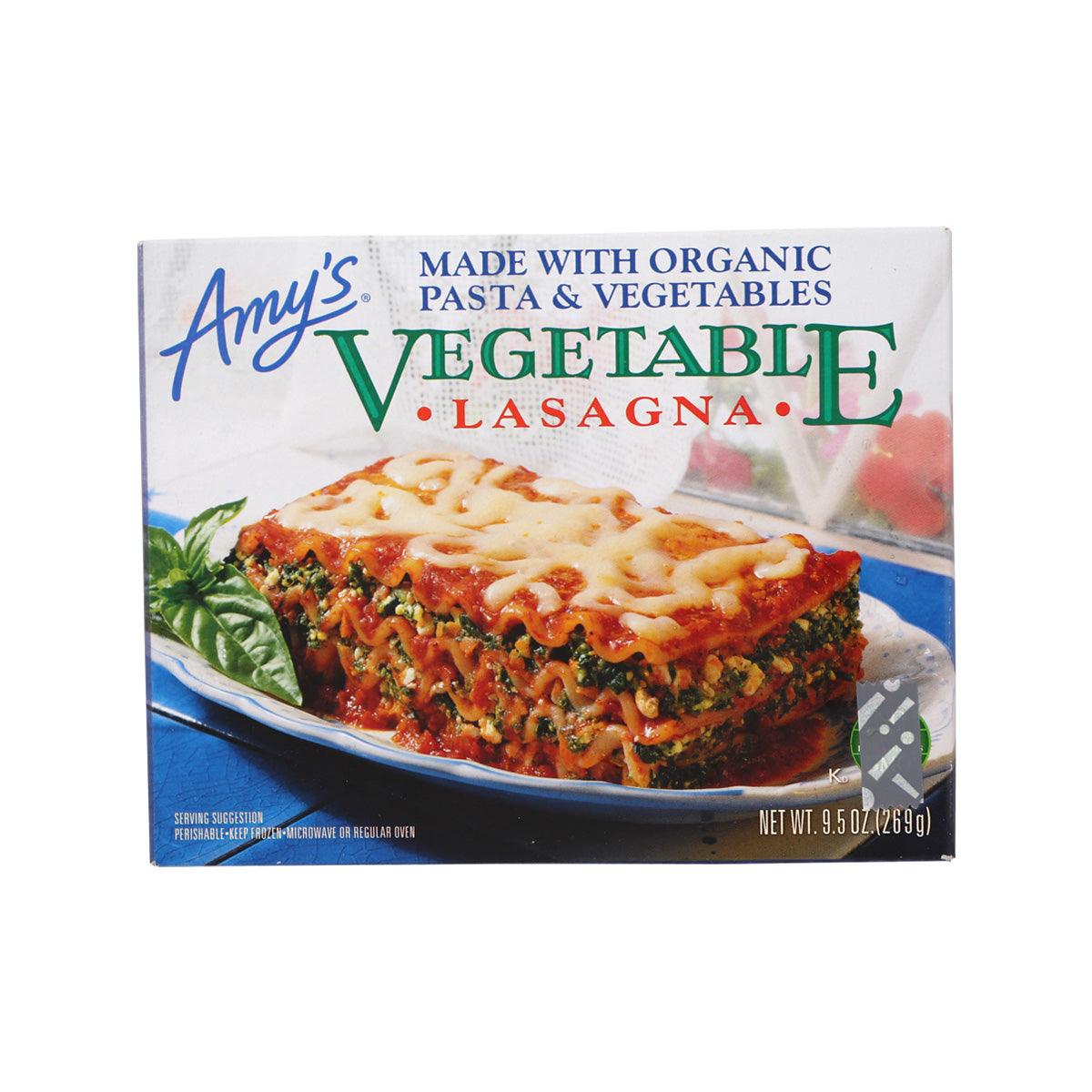 AMY'S KITCHEN Organic Vegetable Lasagna package with lasagna photo, 9.5 oz
