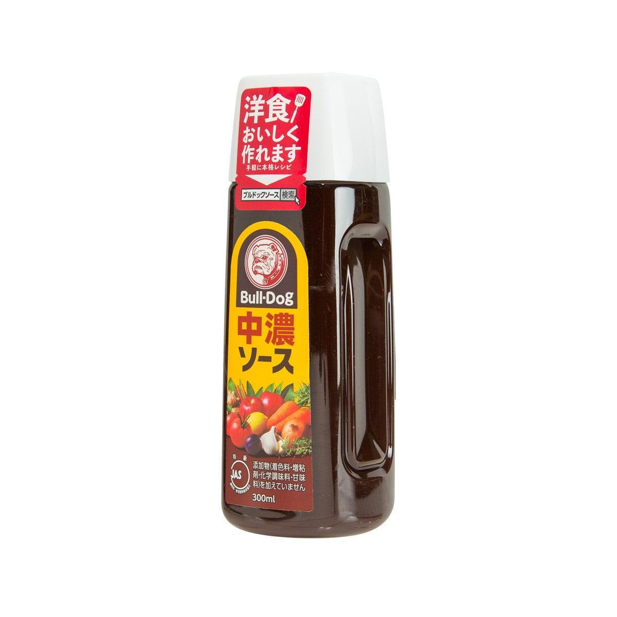BULL-DOG vegetable & fruit sauce bottle, 300 mL, front label and side profile
