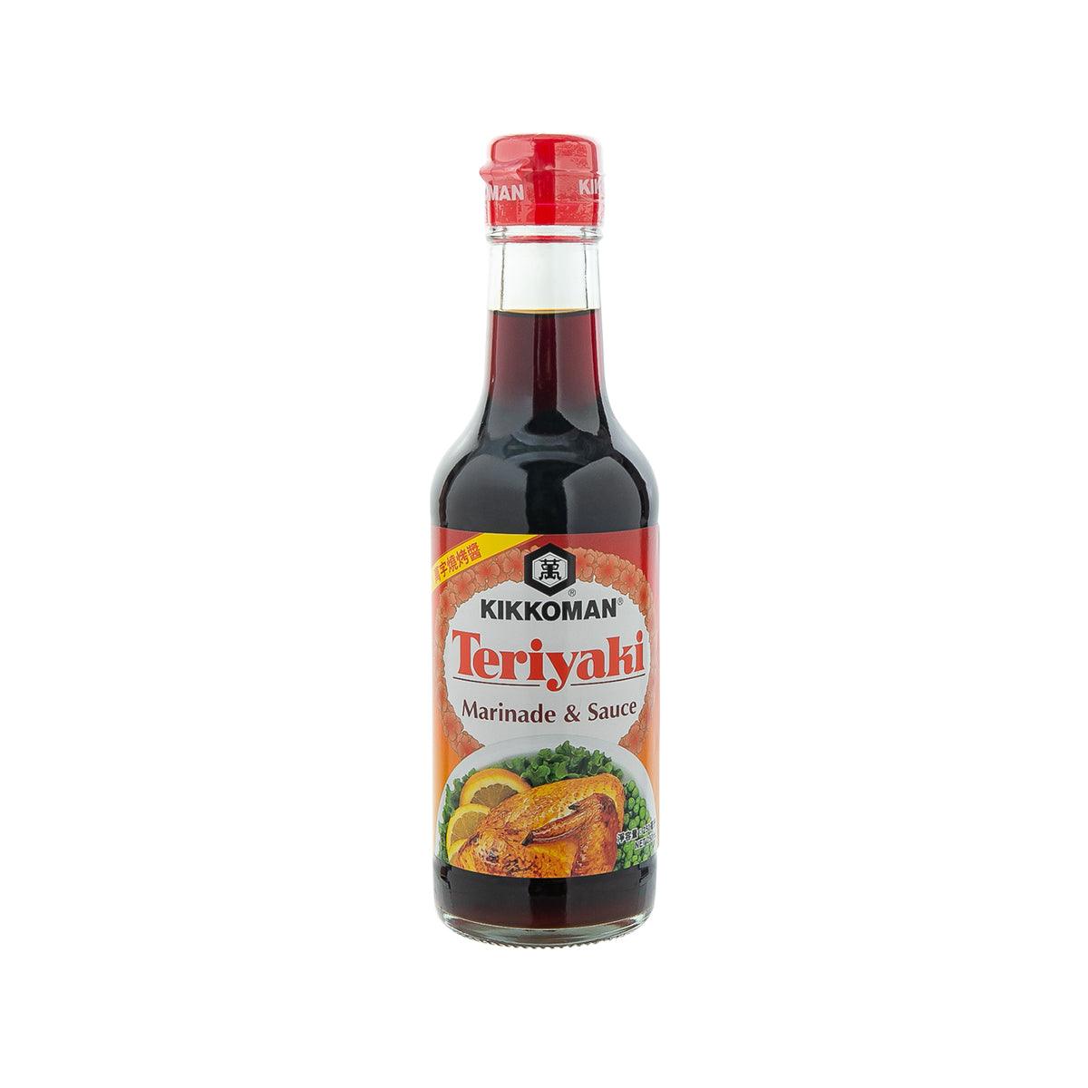 KIKKOMAN teriyaki marinade & sauce bottle with red cap and label