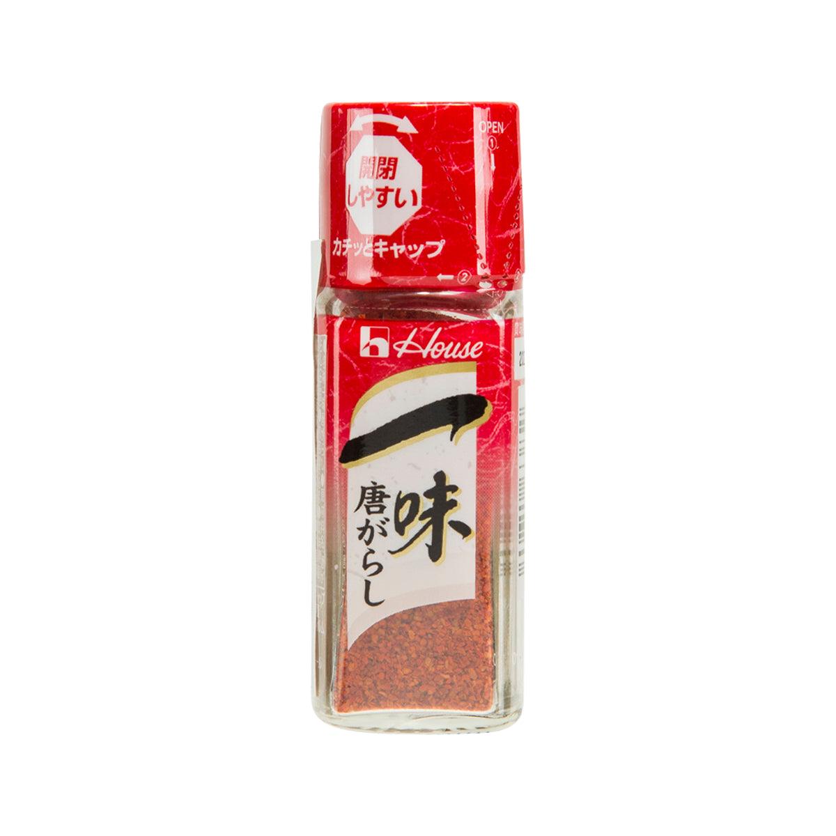HOUSE Ichimi Chili Powder 16g jar with red cap, front label