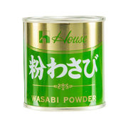 Japanese wasabi powder can with green label and gold top, 35g