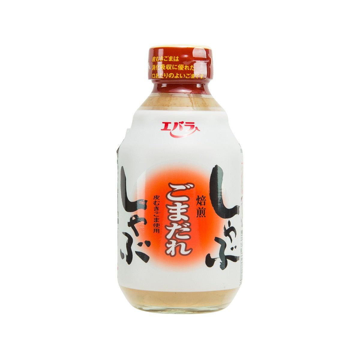 EBARA shabu-shabu sesame sauce bottle with red cap, clear glass, 335g