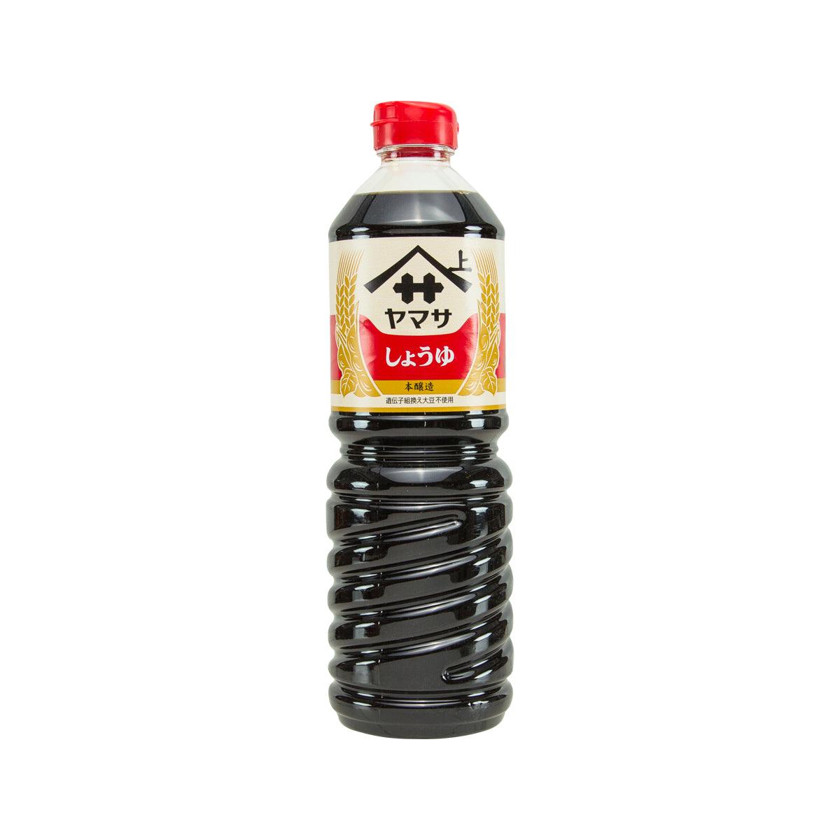 YAMASA Japanese soysauce bottle, 1L, dark liquid with red cap