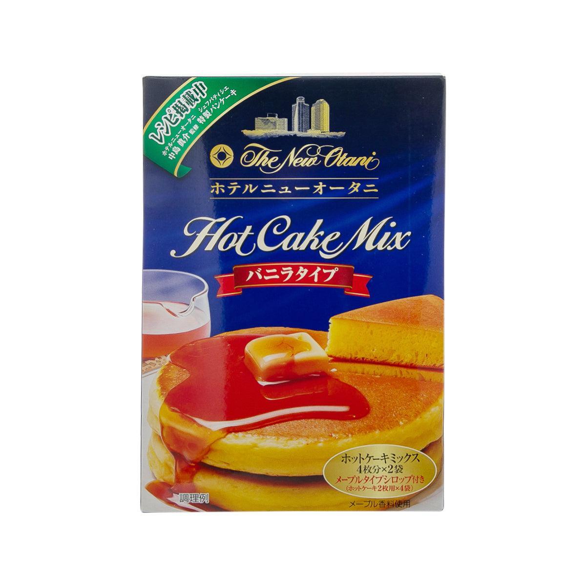 NAGATANIEN hot cake mix box, 500g, illustrated pancakes and syrup topping