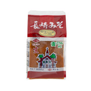 CHOKO Nagasaki barley miso paste pouch, 500g, front panel with red and brown packaging