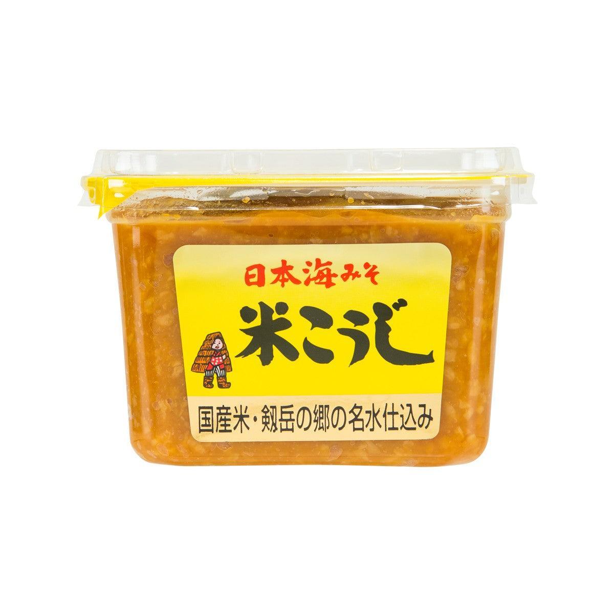 NIHONKAI malted rice koji miso in plastic tub with yellow-lid, 500g