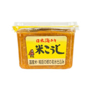 NIHONKAI malted rice koji miso in plastic tub with yellow-lid, 500g
