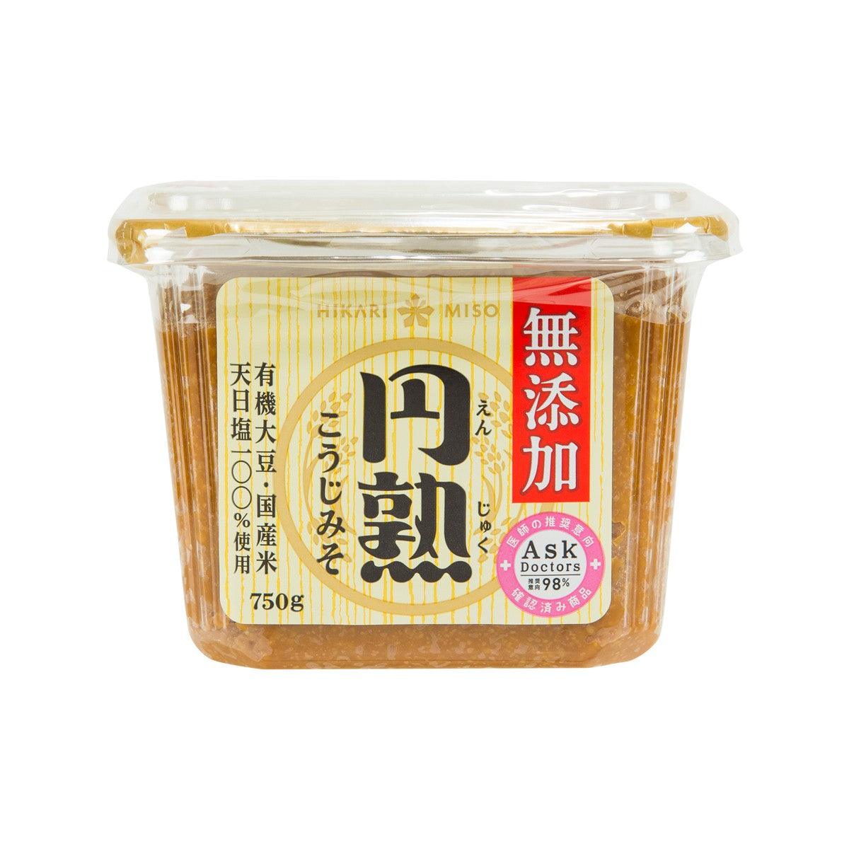 HIKARI MISO Shinshu miso paste tub, 750 g, plastic container with gold label