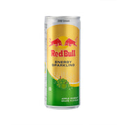 Red Bull sparkling energy drink can, zero sugar, apple muscat grape flavor