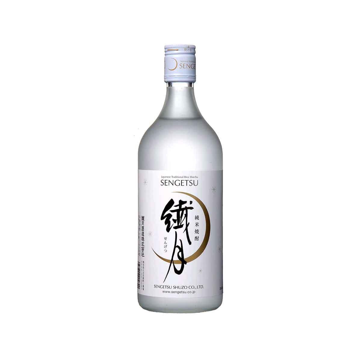 SENGETSU rice shochu bottle with Japanese label, silver cap