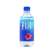 FIJI natural artesian water 500 mL bottle with blue cap and hibiscus label