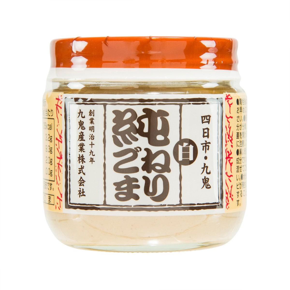 KUKI white sesame paste jar with orange lid and label, 130g