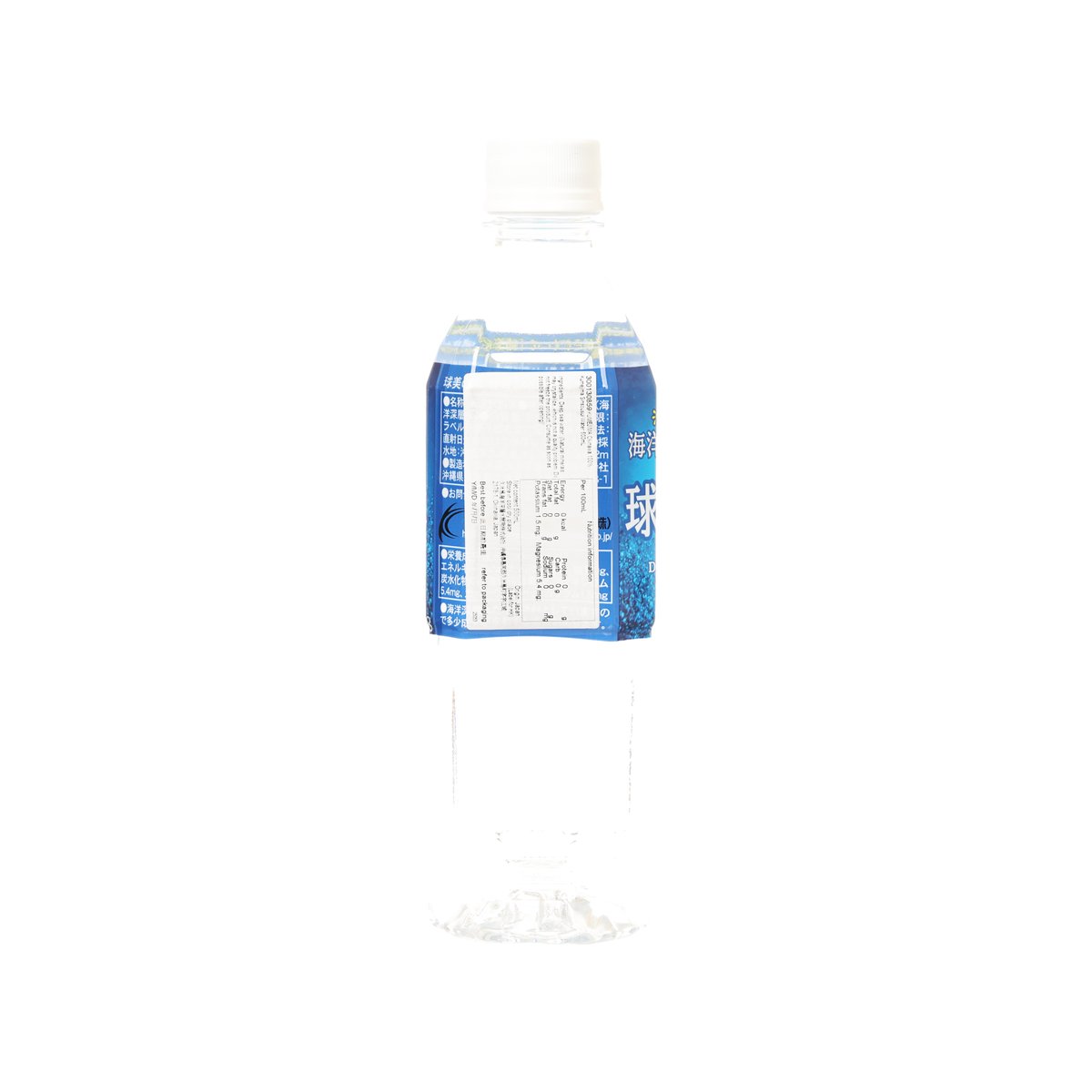 500 mL water bottle carton with back panel text and blue graphics
