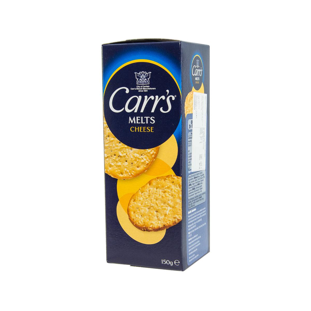 CARR'S Melts cheese crackers box, front and side panel view