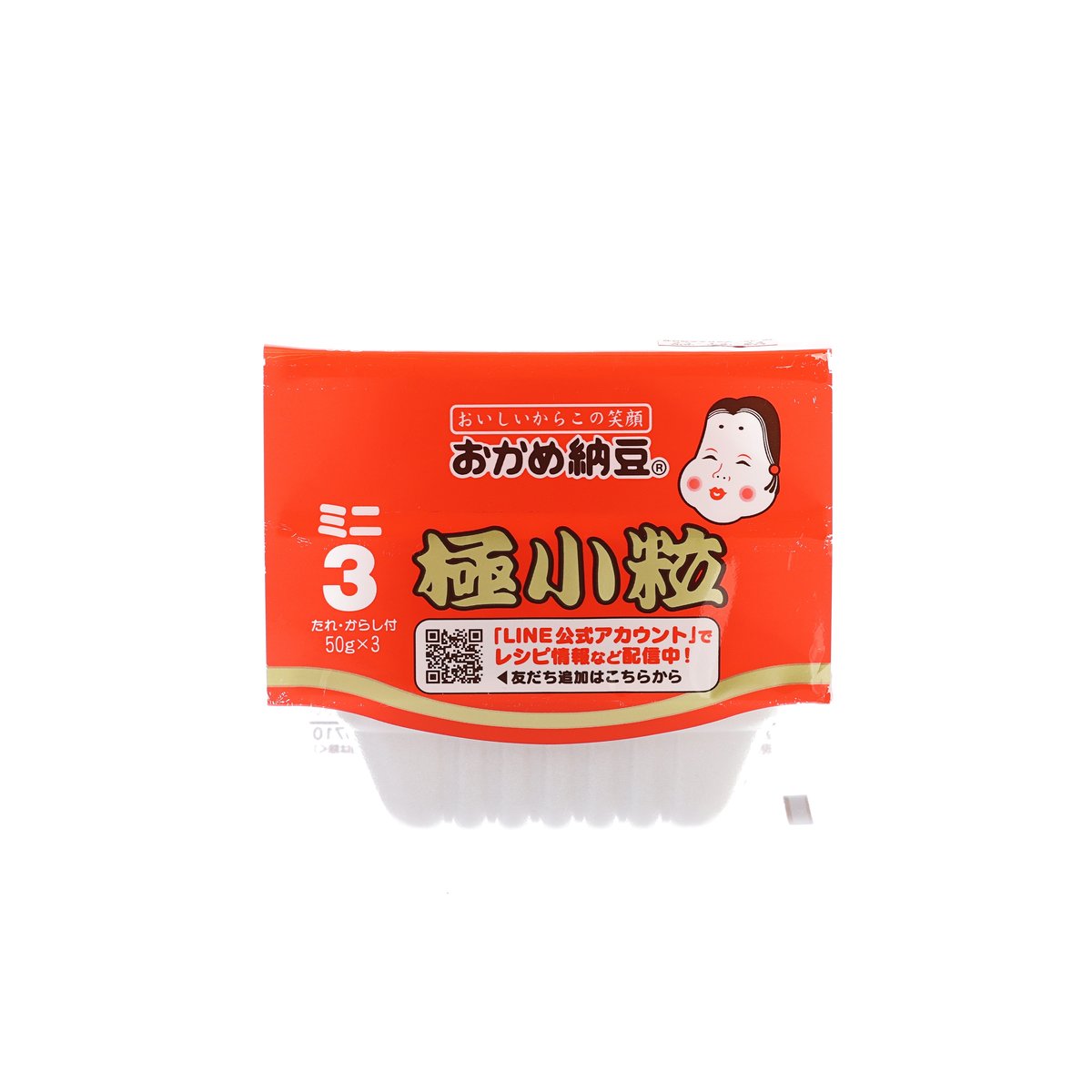 OKAME NATTO small-grain natto 3-pack, red-and-white cups