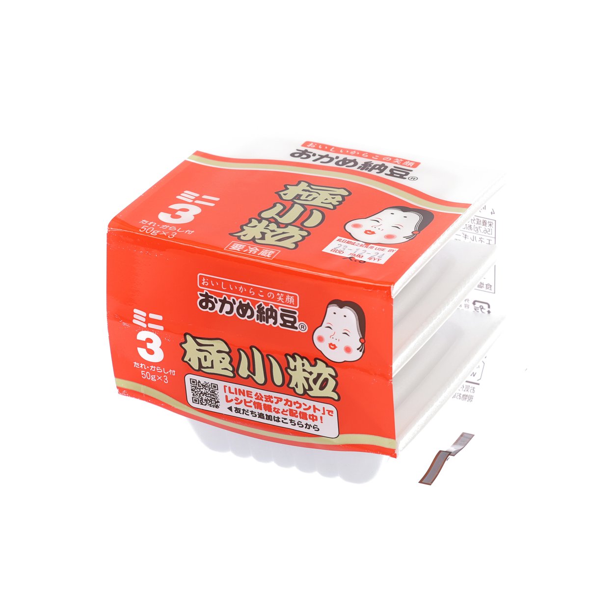 OKAME NATTO small-grain natto 3-pack, red box with clear front