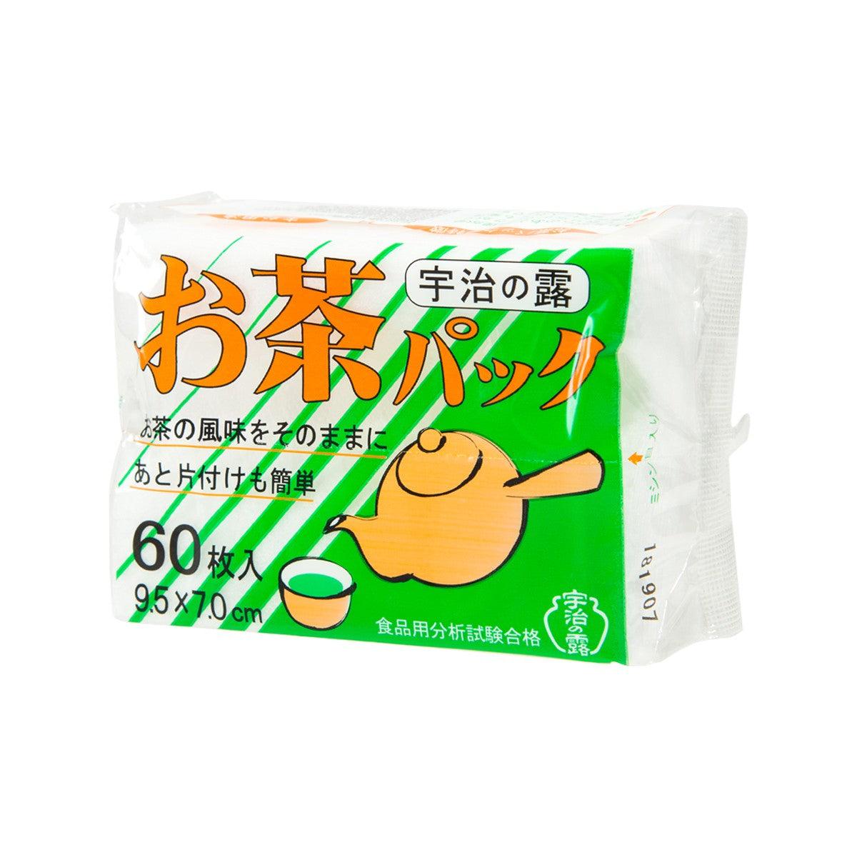 Fabric tea stainer sachets, 60-count, in clear bag with printed label