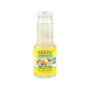 CENTO clam juice bottle with front label, natural claims, 237 mL