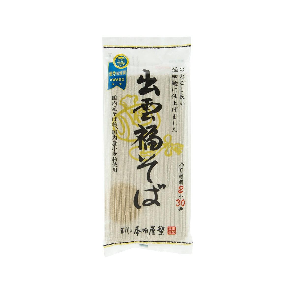 HONDA SHOTEN buckwheat soba noodle packet, 180 g, front label with gold Japanese text