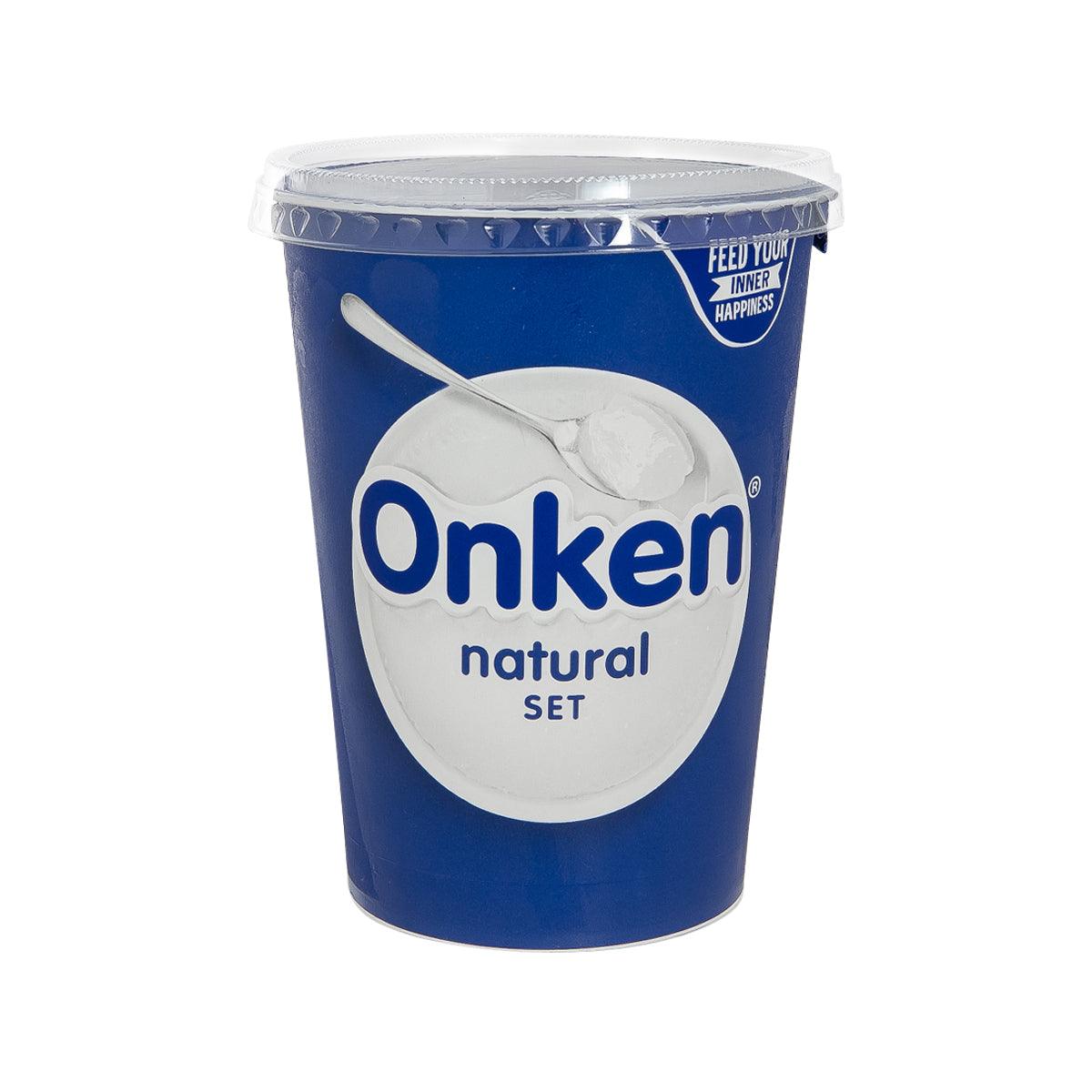 Onken natural set yogurt cup, blue container with white lid