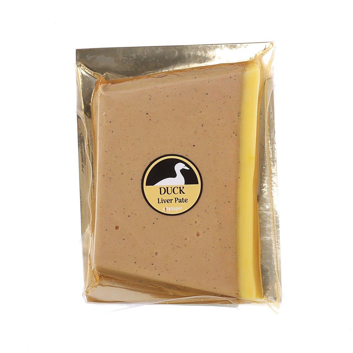 MADRANGE duck liver pate, square foil package with beige pate and duck logo