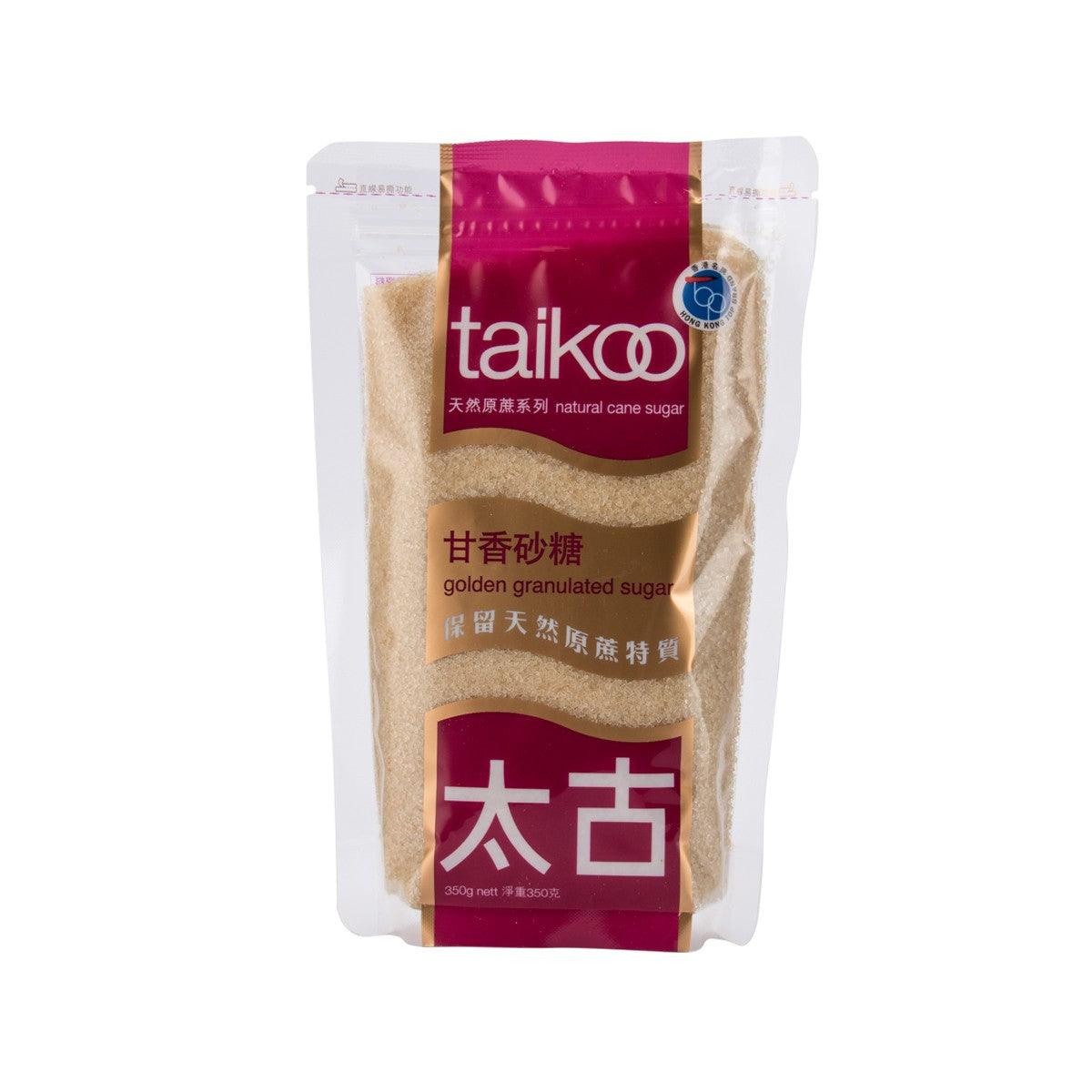TAIKOO golden granulated sugar pouch, 350g, beige sugar granules visible through window