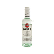 BACARDI Carta Blanca white rum bottle, clear glass with green label, 350 mL