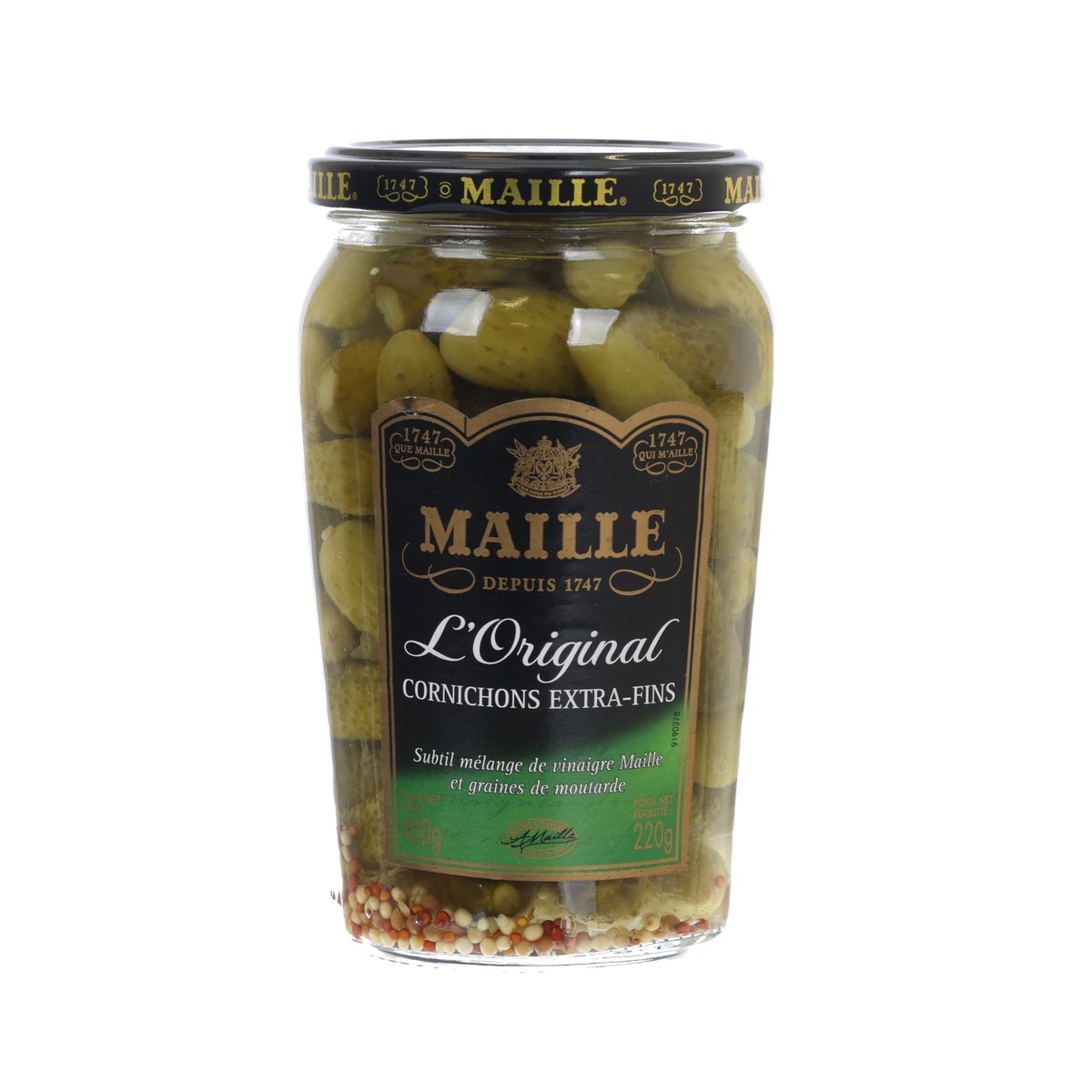 MAILLE L'Original extra-fine gherkins in glass jar, whole pickles