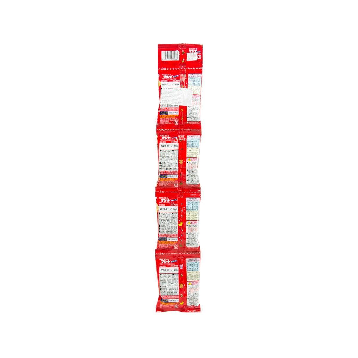 Morinaga Manna Biscuit 52g red snack pack back with ingredient and info labels
