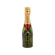 Mini Moet & Chandon Imperial Brut NV champagne bottle, front label, foil cork