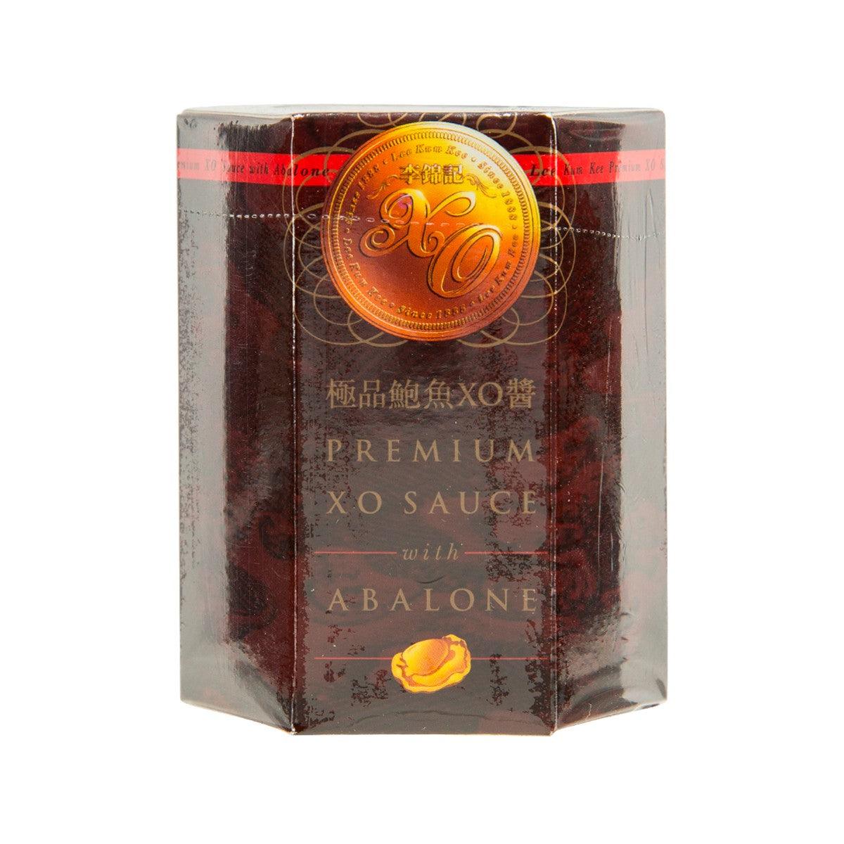 LEE KUM KEE Premium XO sauce with abalone box, front label and emblem