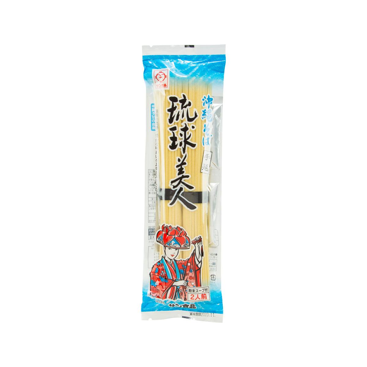 SUN FOODS Okinawa soba noodle pouch, blue-and-white, 200g