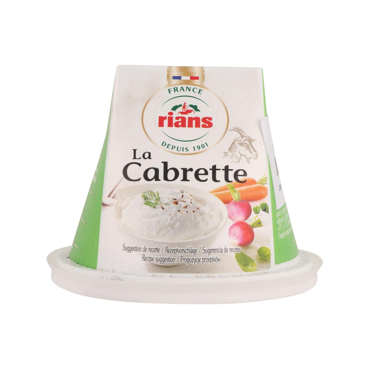 rians La Cabrette goat's milk cheese in green wedge-style pack, 150 g