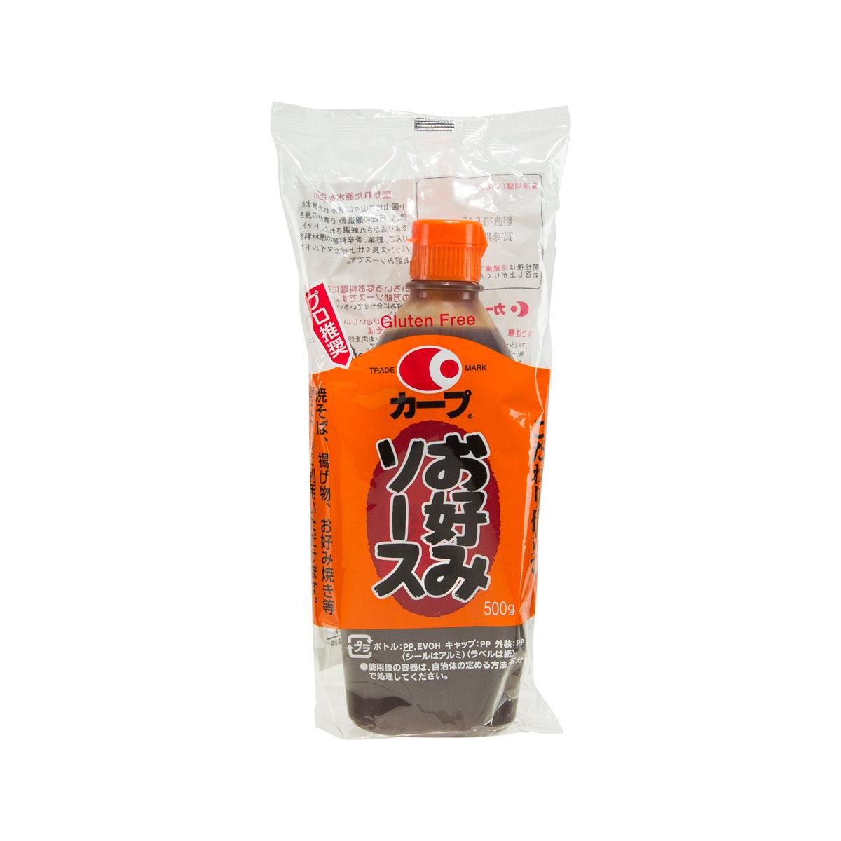Okonomiyaki sauce pouch, gluten-free, 500g, orange cap-style top