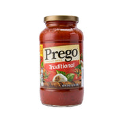Prego Traditional Italian sauce jar (680g), gold cap, red sauce, front label