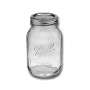 BALL regular mouth mason jar, clear glass 473 mL with metal lid