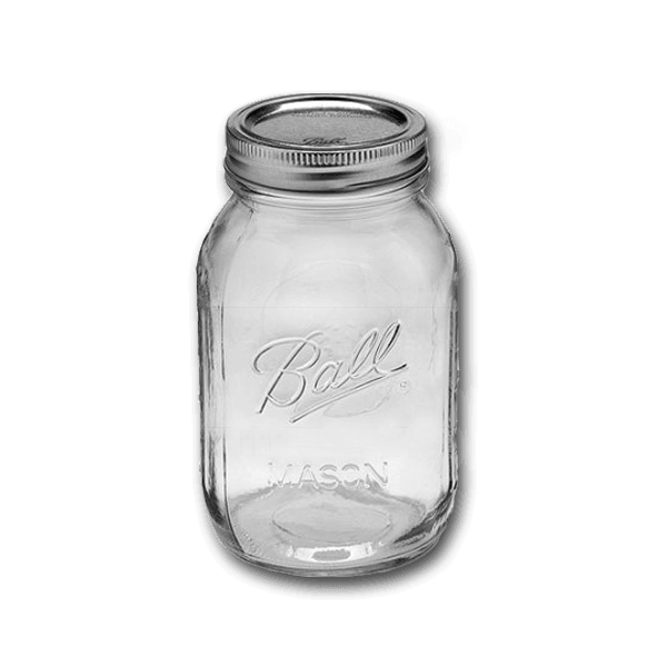 BALL regular mouth mason jar, clear glass 473 mL with metal lid