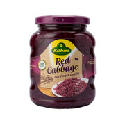 Kuhne pickled red cabbage in glass jar with front label