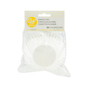 White jumbo paper baking cups, 50-count paper liners in retail pack
