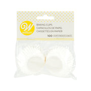 White mini baking cups, 100 count, paper liners in sealed retail pack