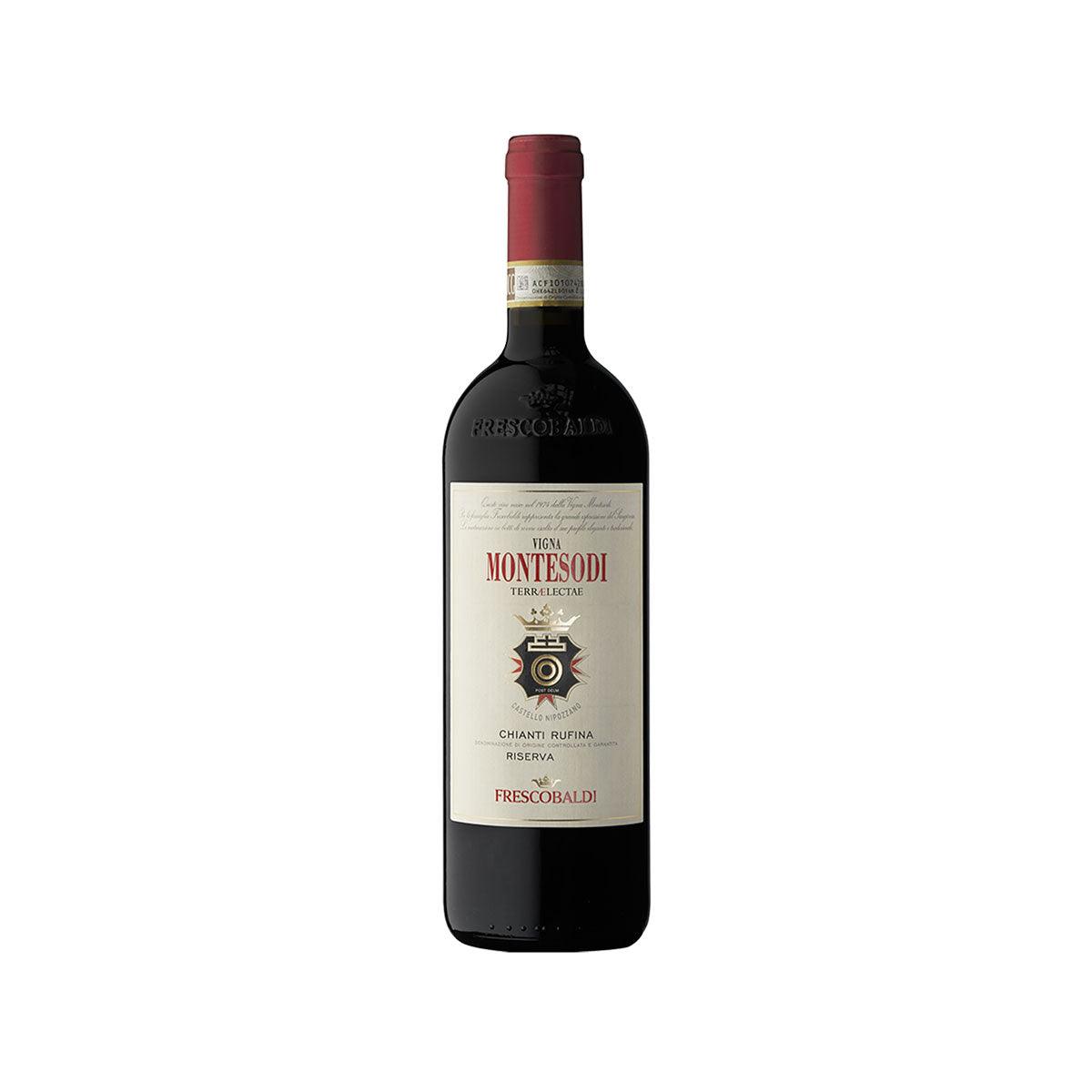Frescobaldi Montessodi Chianti DOCG 2021 wine bottle with red capsule and cream label